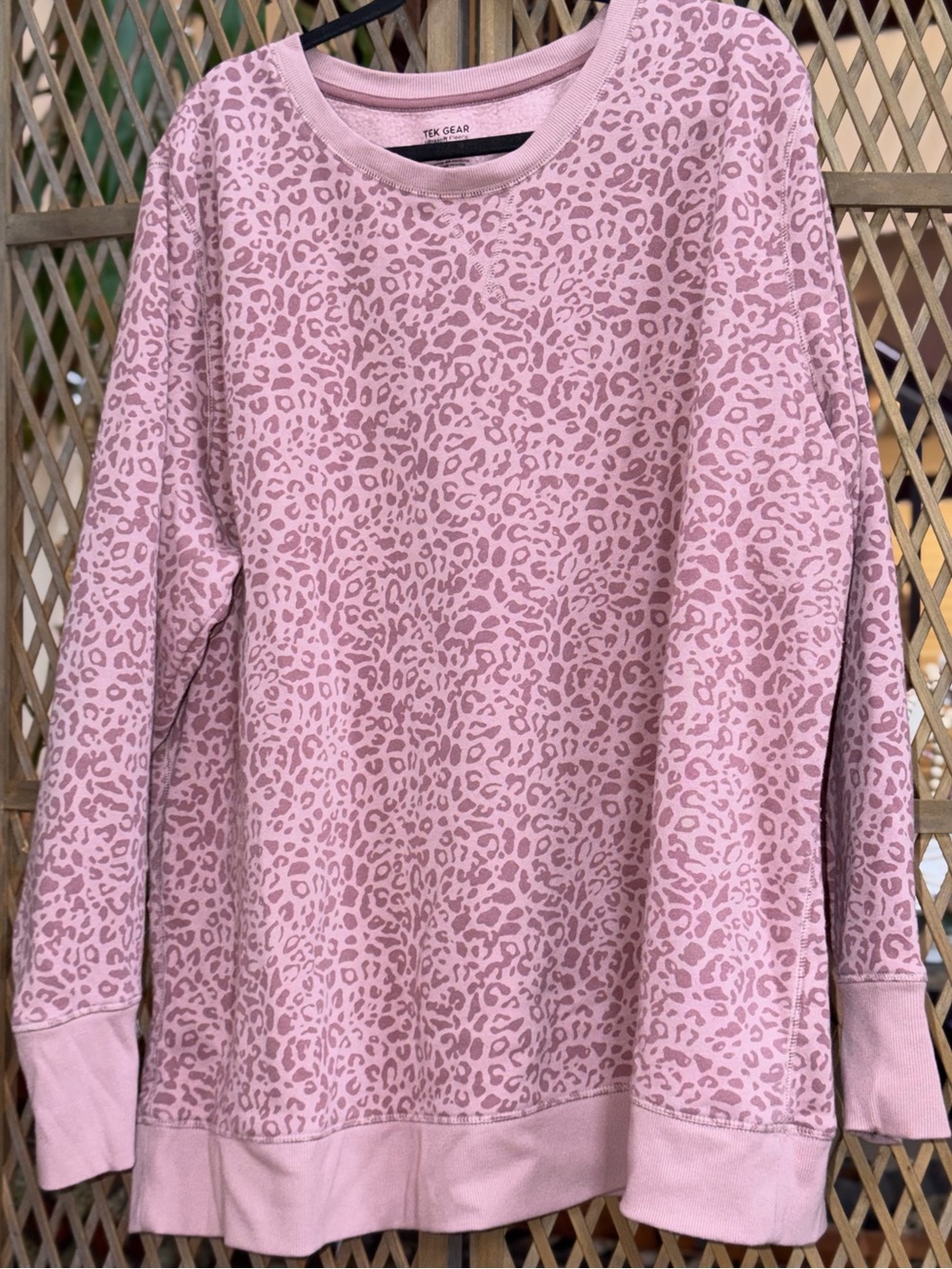Tek Gear Pink/Purple Cheetah-Print Pullover Sweatshirt